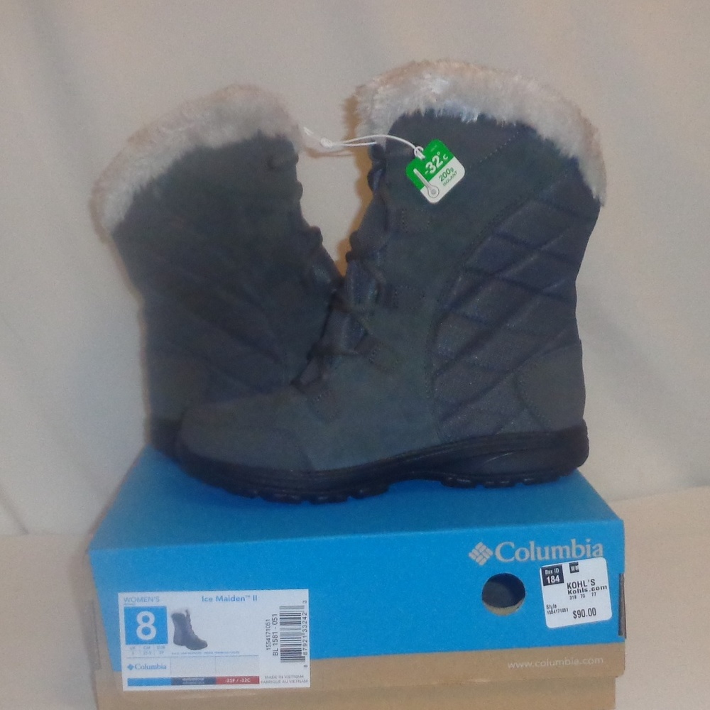 Columbia BOOTS 9 Snow Winter Ice Maiden Grey - Picture 3 of 8